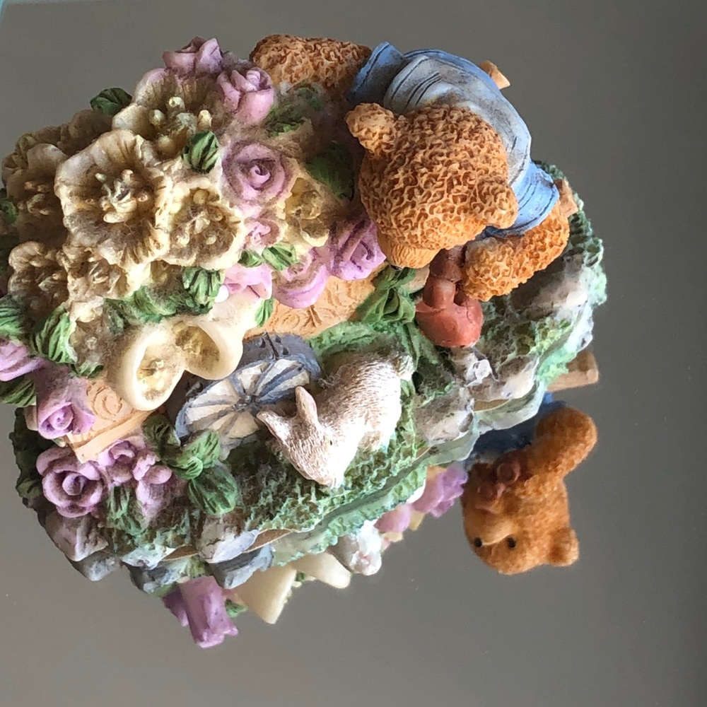 Happy Spring Flower Garden Teddy Bear Figurine - Picture 3 of 16